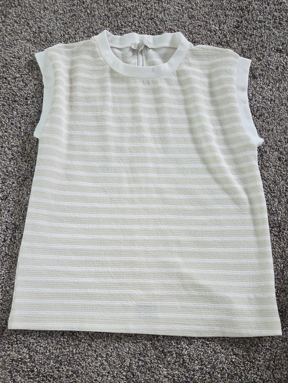 Chenault Sleeveless Ribbed Knit Top - Cream